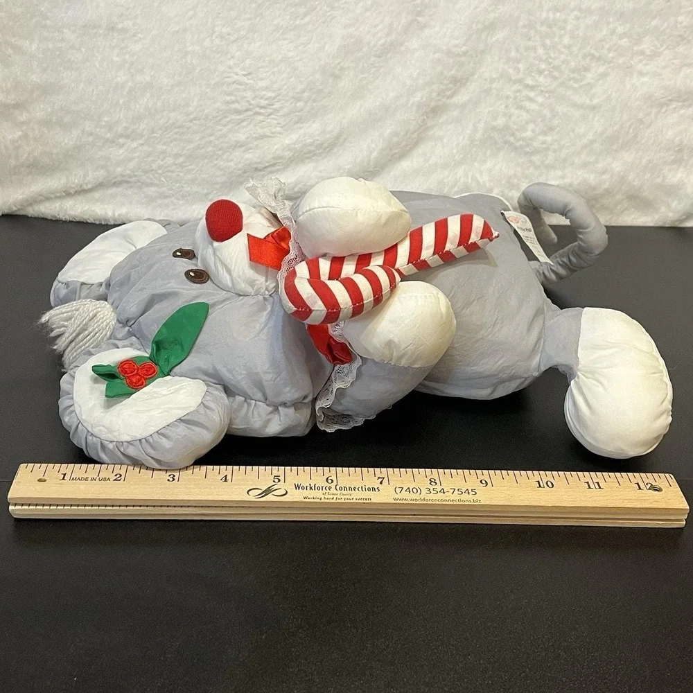 Fisher Price Puffalumps Plush Christmas Santa Mouse Candy Cane Vintage 1987